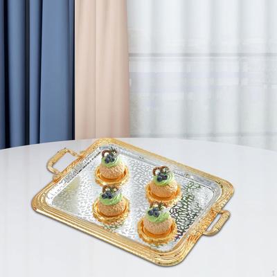 Serving Tray Decorative Iron Art with Handles Dessert Jewelry Vanity for Cafes