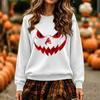 Women's Fashion Casual Long Sleeve Halloween Print Neck Pullover Sweatshirt