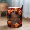1pc Laundry Basket, Foldable Laundry Basket, Thanksgiving Pumpkin And Leaf Design - Made of Polyester, Perfect for Organizing Rooms And Storing Clothe