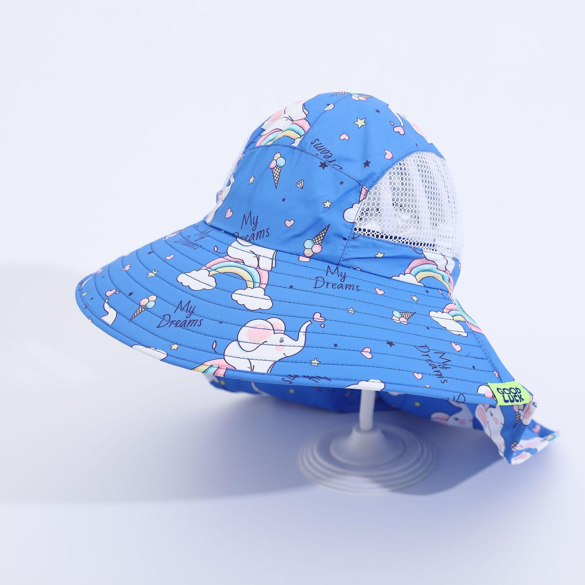 Children s sun protection hat, UV protection baby sun hat, sun hat for boys and girls, summer beach hat with large brim Average Size