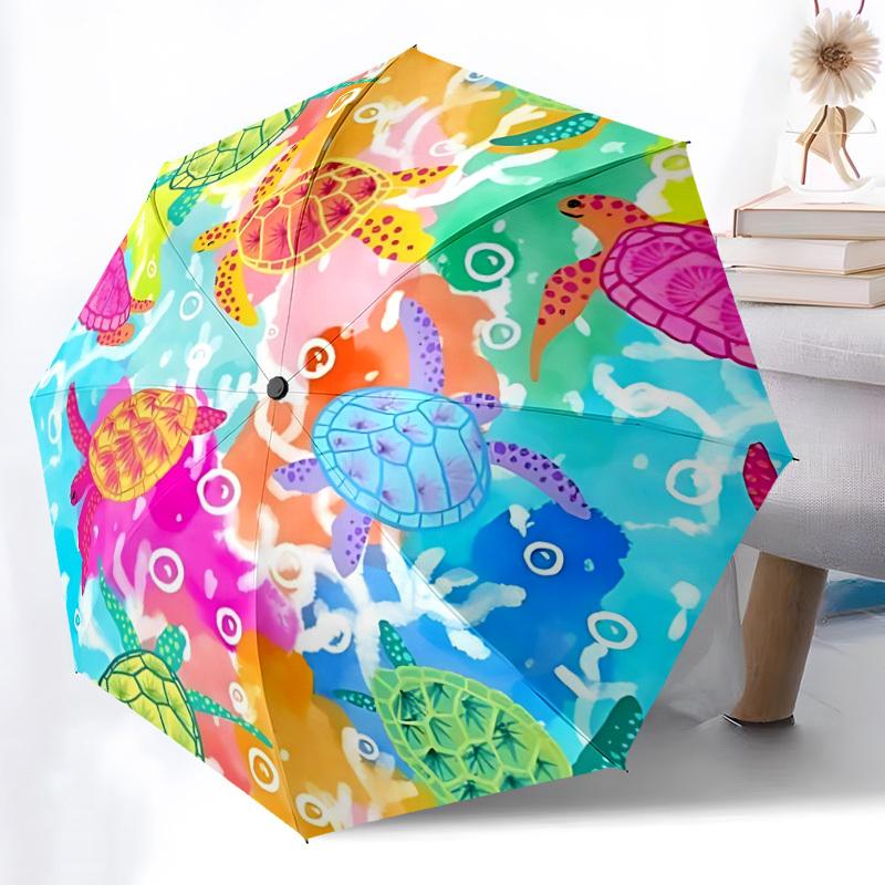 

1pc Sea turtle print Automatic Umbrella - Automatic Opening And Closing, Sturdy Iron Frame, Formal Occasions yy251018188