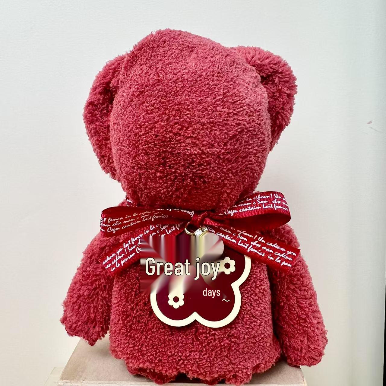 Bear-Shaped Souvenir Towel Gift Box – Perfect for Weddings, Celebrations, Events, and Shop Openings. 30x30cm