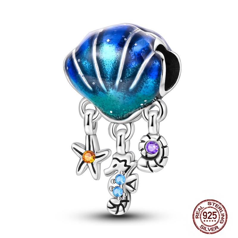 Ocean World Series Original Charms Copper Sea Turtle Octopus Dolphin Seahorse Beads Fits Bracelet Diy Jewelry Gift