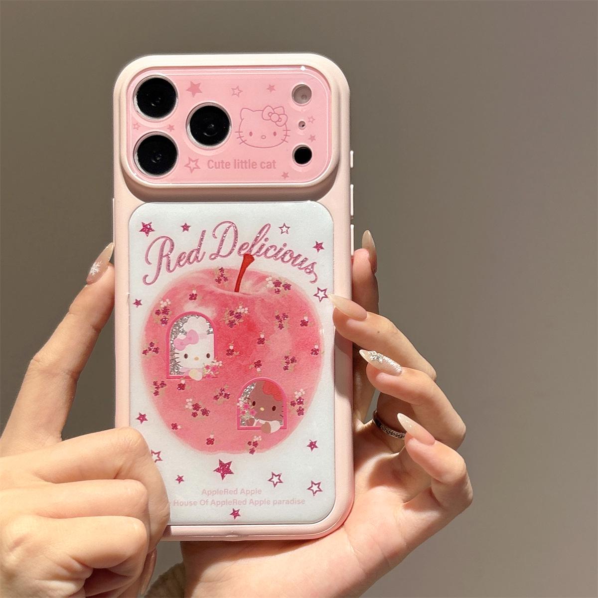 

Cartoon KT Cat iPhone 15/16/17 Pro Max Shockproof Window Case iPhone 15