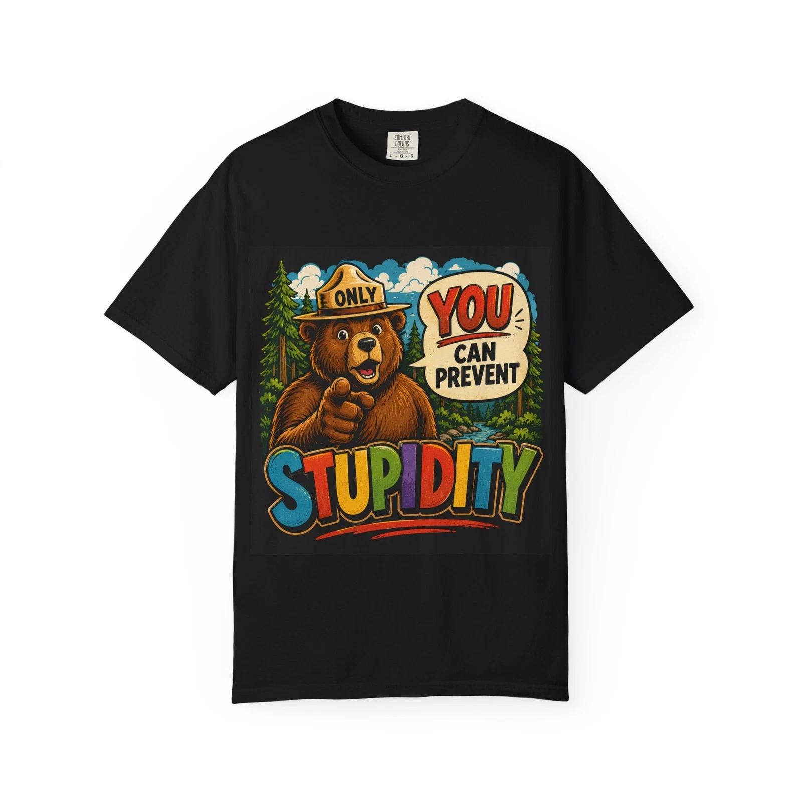 Smokey Bear  Only You Can Prevent Stupidity  T-Shirt XL