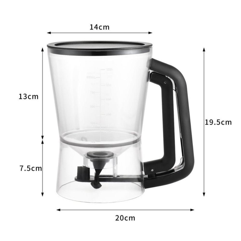 Multi-Purpose 1L Capacity Batter Dispenser with Handle Measuring Cup Batter Funnel Cup Graduated Baking Tools Dessert Making