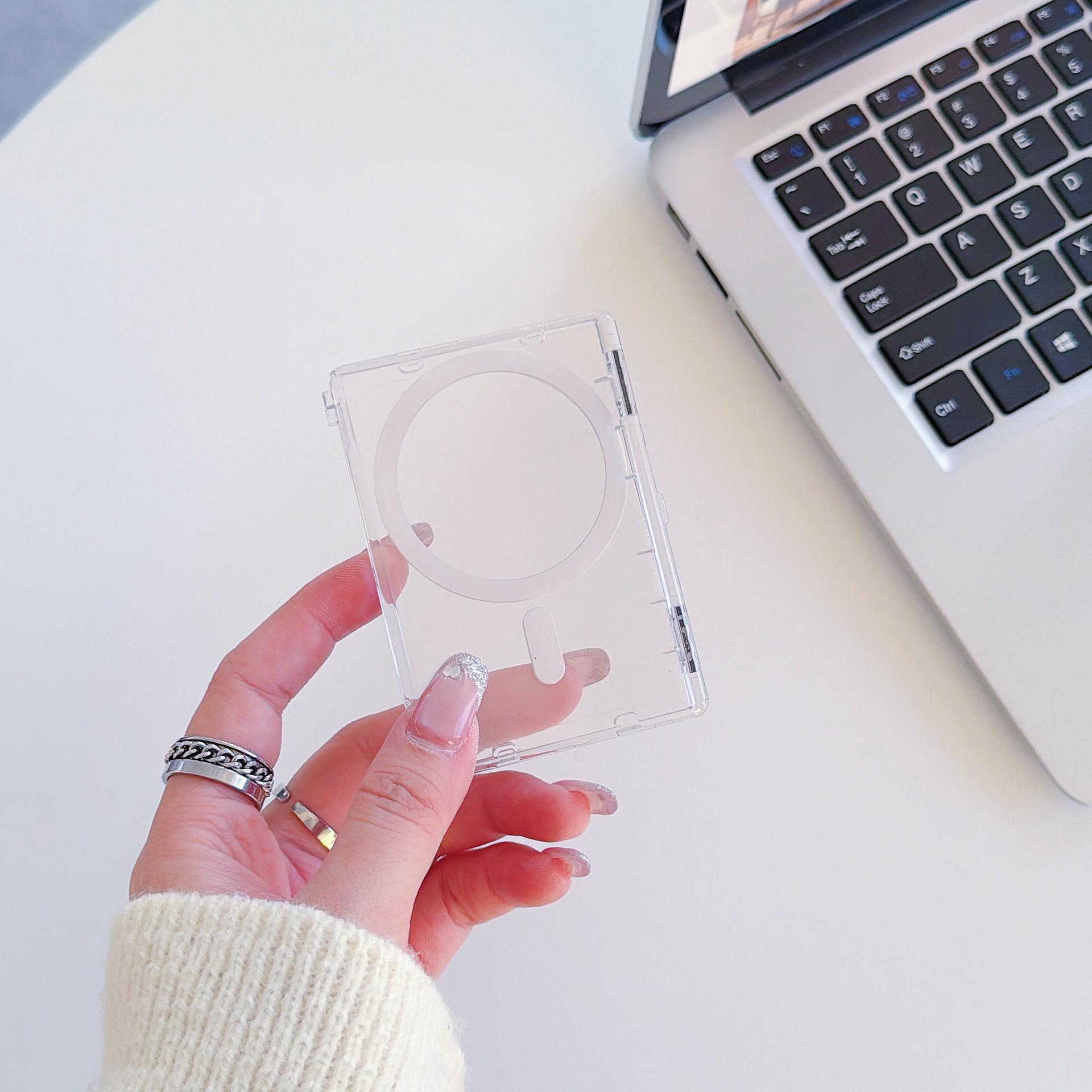 Portable Transparent Magnetic Card and Phone Holder Magnetic Card Holder Stand прозрачный