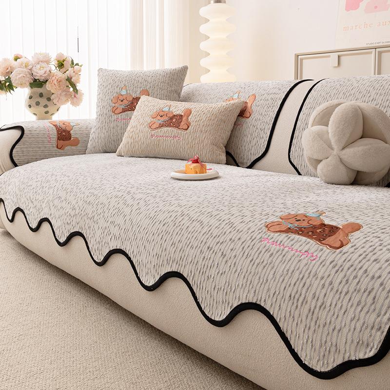 Cartoon Special-shaped Sofa Cushion Universal In All Seasons 2025 New High-end Seat Cushion One-piece Non-slip Straight-row Cover Cloth Towel