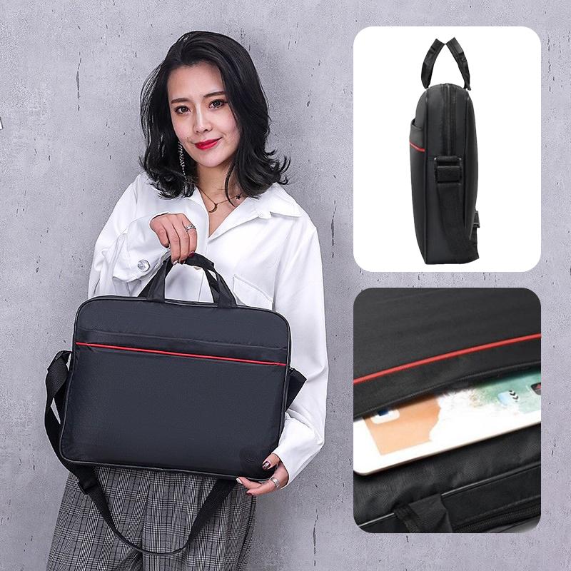1 Piece 15.6 Inch Laptop Shoulder Handbag Zipper Shoulder Bag Business Portable Nylon Computer Handbags Simple Style