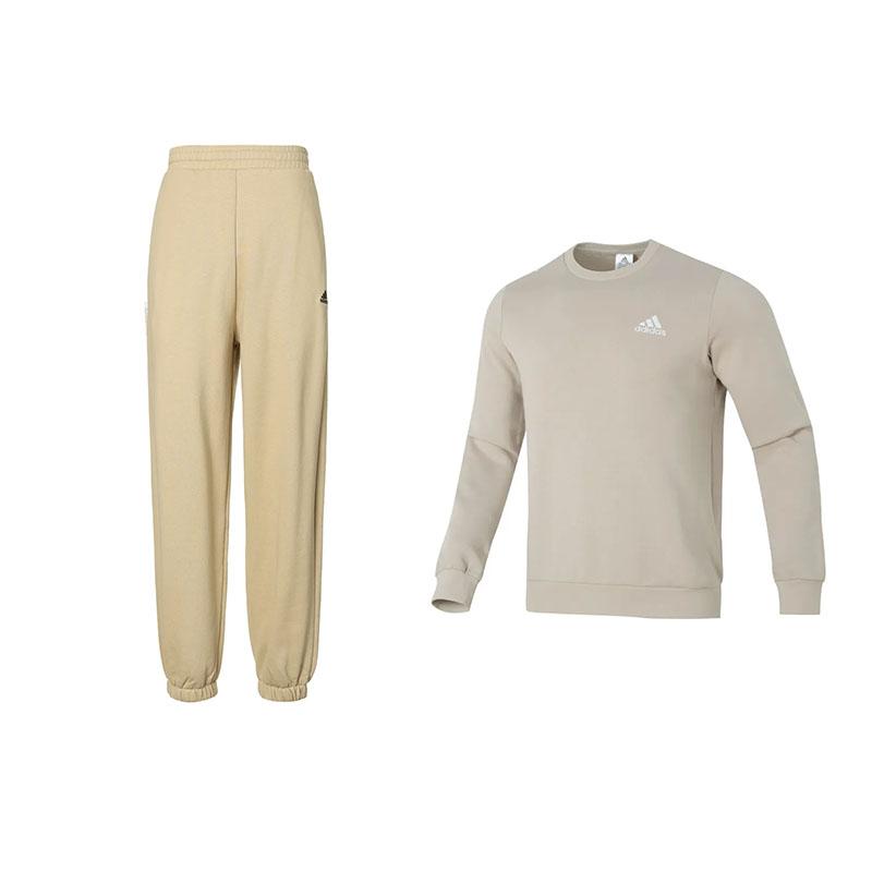 

Adidas Logo Fleece Loose Knit Sports Long Pants Running Training Crew Neck Pullover Long Sleeve Sweatshirt Set Men Sets IJ8890+IV7609 M