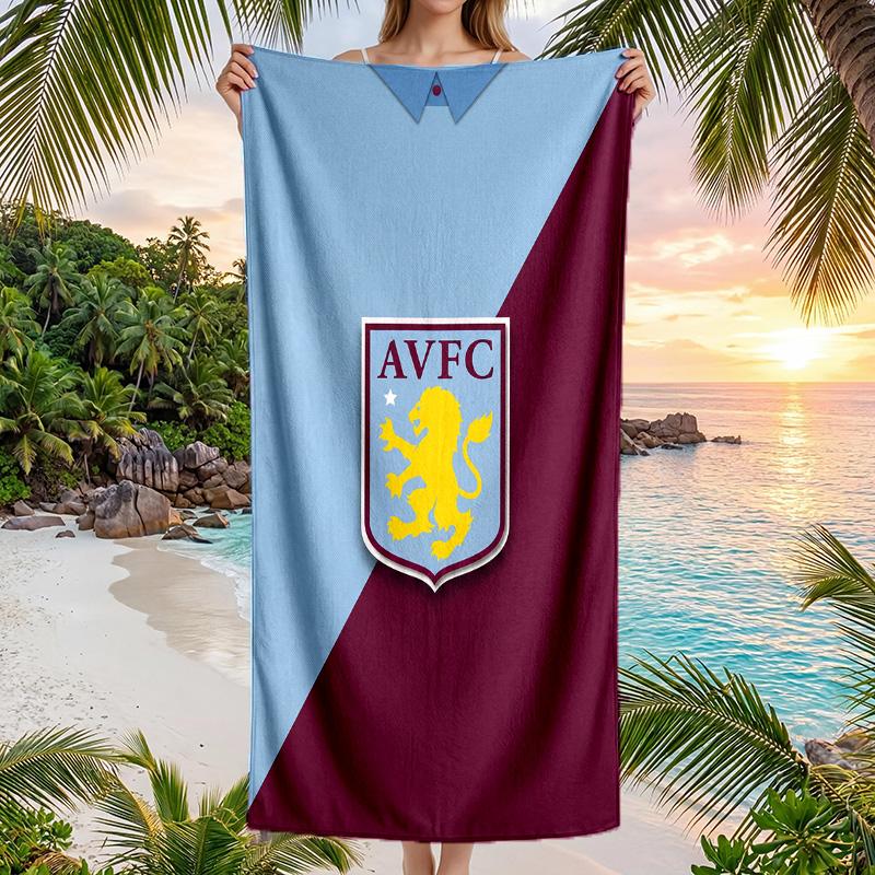 Asciugamano da Spiaggia Aston Villa Football in Morbida Microfibra Asciugatura Rapida Assorbente per Spiaggia Piscina Viaggio