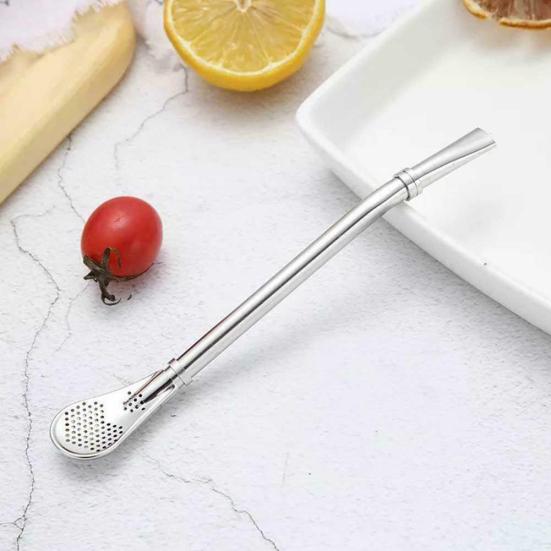 Reusable Stainless Steel Drinking Straw Coffee Yerba Mate Tea Filter Bar Tools