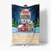 Cozy Winter Throw Blanket Christmas Snow Village Decor Festive Holiday Flannel Warm Home Decor Gift Cozy Cottage Scene