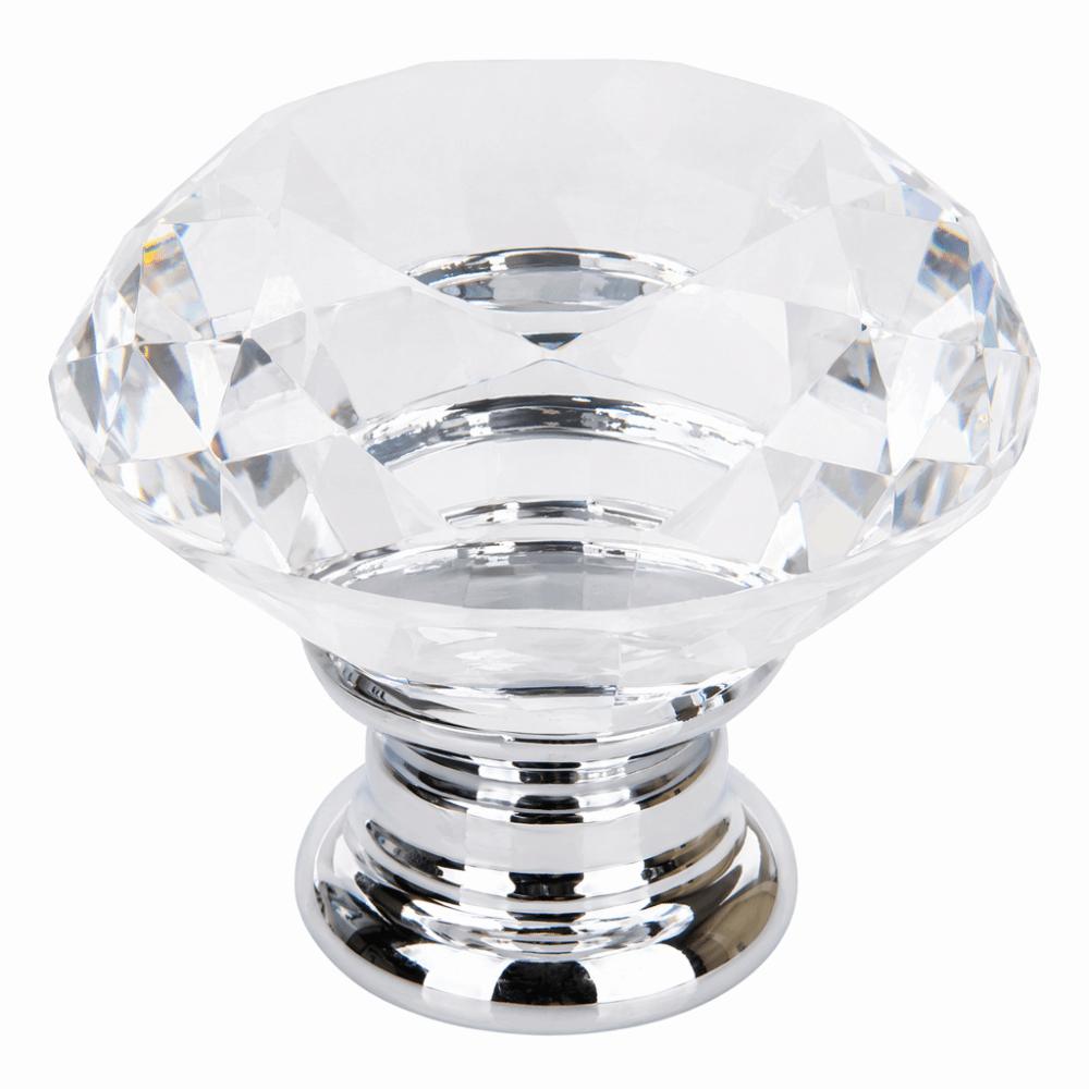 8 pz Maniglie per Porte Diametro 40mm Vetro Trasparente Argento Pomelli per Armadietti Pomelli Decorativi per Cassetti Cucina