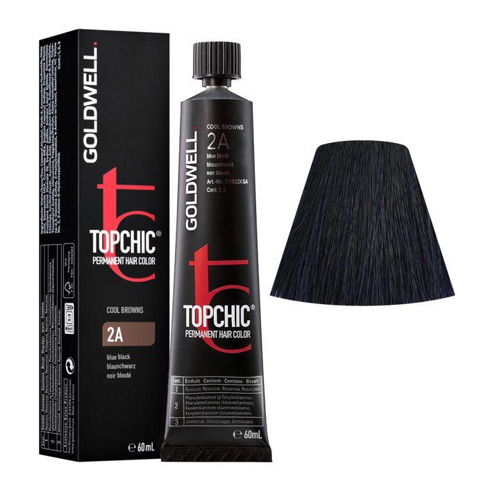 Goldwell Top Chic 2A Cool Browns Blue Black Permanent Hair Color 60ml.