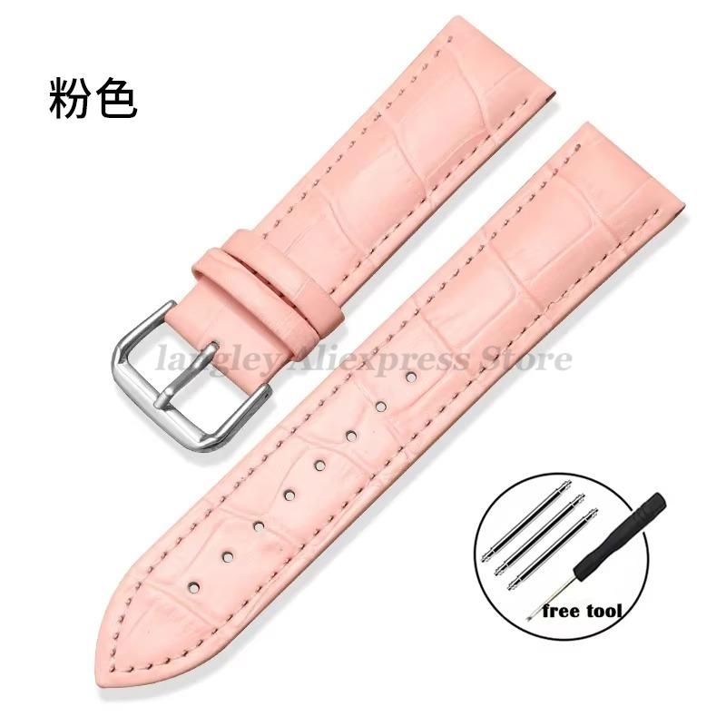 Leather Watchband 12/13/14/15/16/17/18/19/20/21/22/23/24mm Crocodile Pattern Strap Men Women Replacement Blue Universal Bracelet