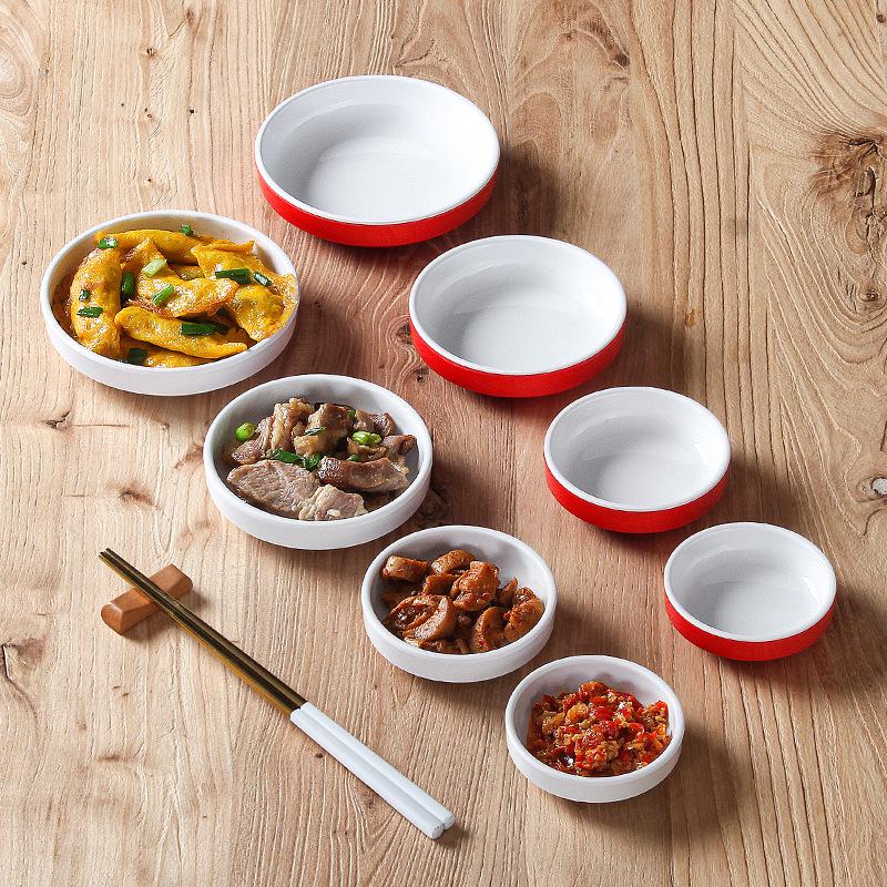 A5 Melamine Imitation Porcelain Small Steamed Vegetable Bowl, Round Plastic Tableware.