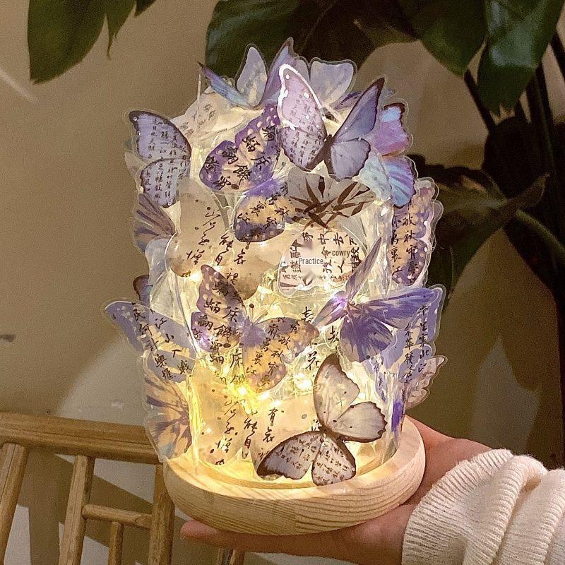 Romantic Qixi Butterfly Lamp Gift Set for Girls & Couples: Decor & Birthday Surprise