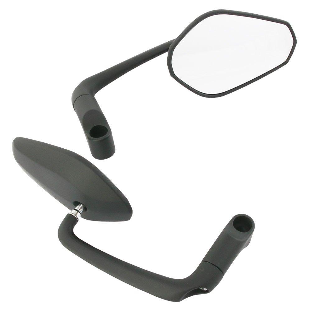 Universal Matte Black Bar End Mounting Can Also Be Used As Bar End Left and Right Matte Black Mirrors, 10mm/8mm Screws, Mirrors, Set,