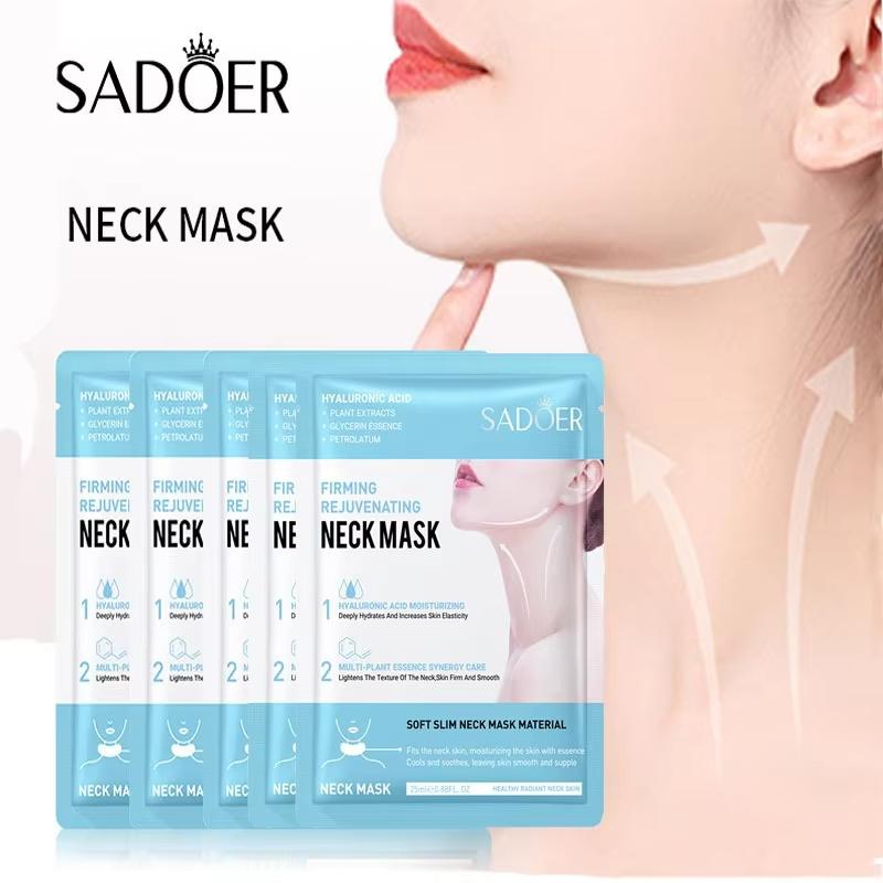 1/5/10PCS SADOER Hyaluronic Acid Neck Mask Collagen Firming Neck Masks Nourishing Brightening Beauty Moisturizing Necks Skin Care