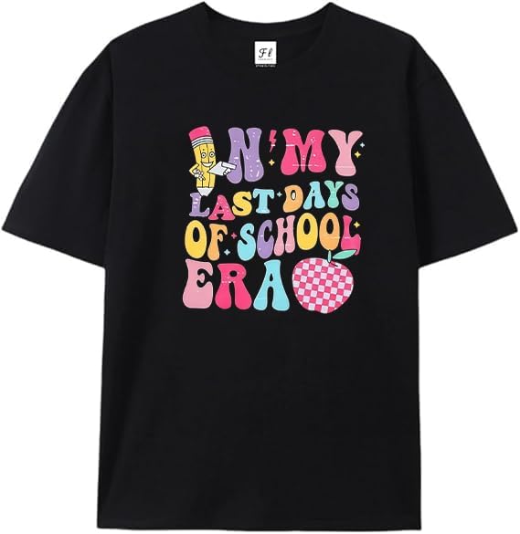 Last Day of School Teacher Shirt: Women Teacher Life Shirts Summer Happy Graduation Gifts Black S разноцветный