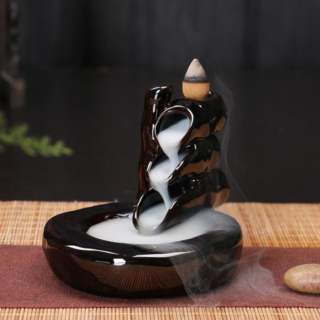 Creative Home Decor Backflow Stick Incense Burner Ceramic Censer Home Decoration Use In Home Teahouse Zen Yoga Decor -No Incense 7