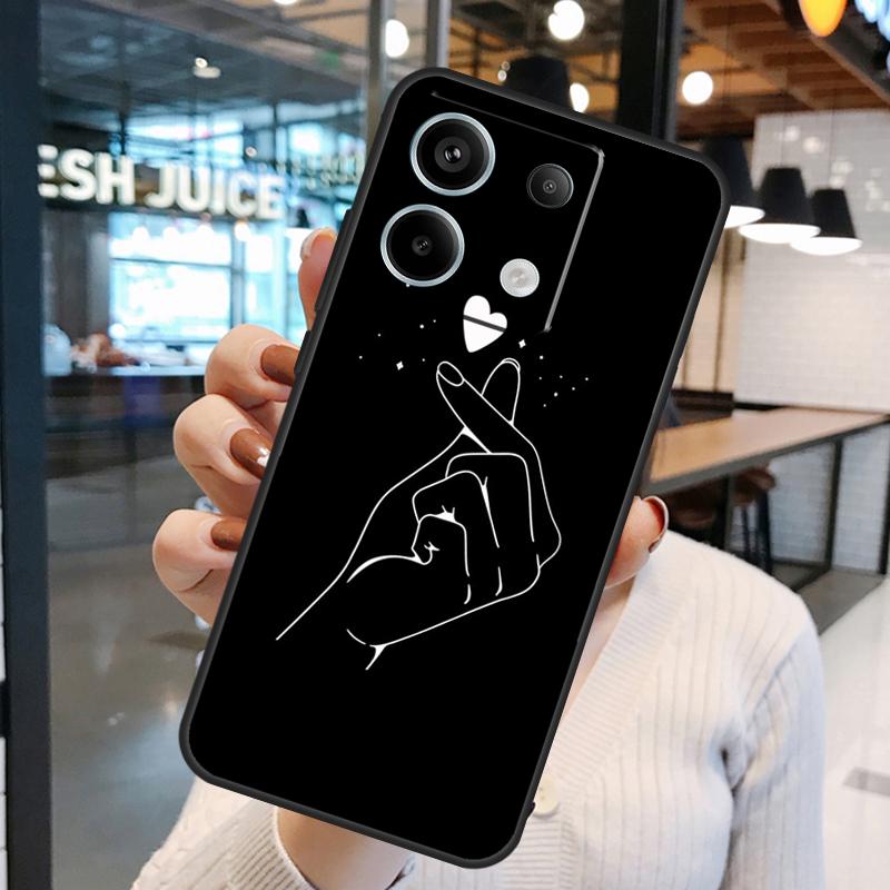 Kpop Finger Heart Case For Xiaomi Redmi Note 11 9 10 12 13 14 15 Pro Plus Redmi 15 15C 10C 12C 13C 14C Cover