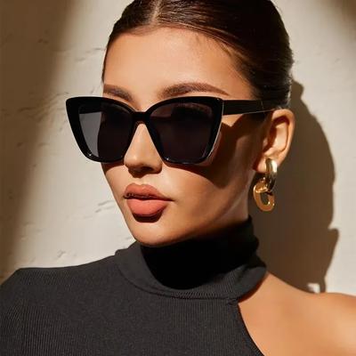 Trendy Large Frame Cat Eye Sunglasses For Women Men Retro Square Sun Glasses UV400 Protection Shades Fashion Driving Eyewear