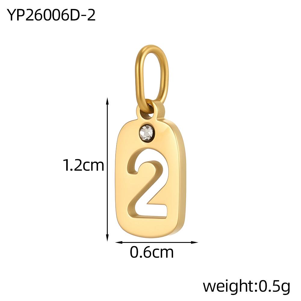 CARLIDANA Stainless Steel Hollow Digital Accessories Pendant Zircon Number Charms Necklace Jewelry Gift for DIY Jewelry Making