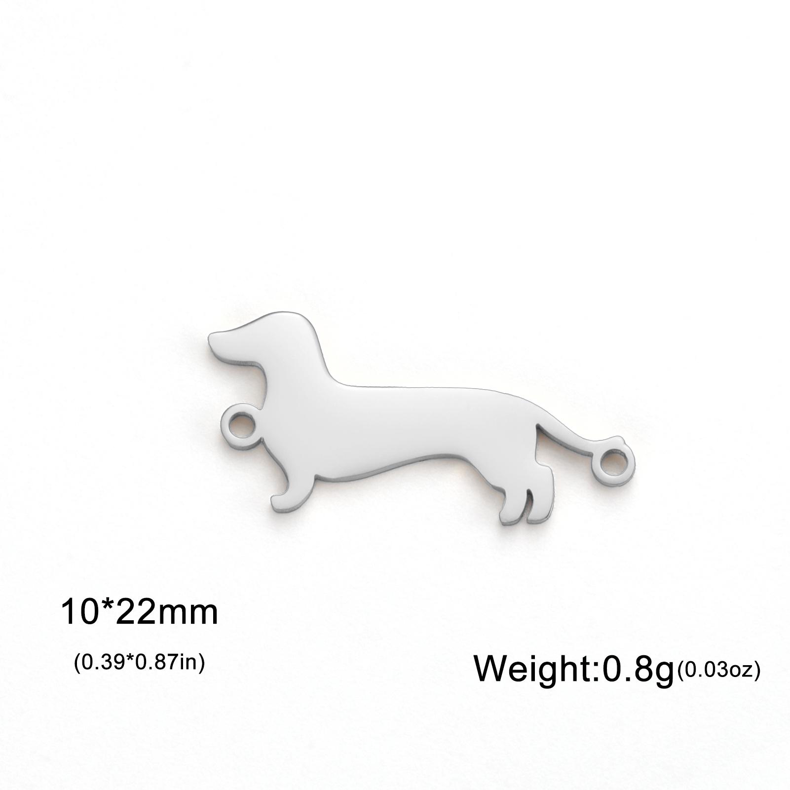 

Teamer 5pcs/Lot Cute Dog Gold Color Stainless Steel Pendant Dachshund Animal Charms For Bracelets Making Jewelry Gift 2026 New