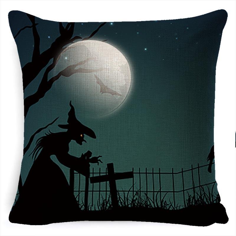 Halloween Pumpkin Horror Series Linen Pillow Cover Car Cushion Pillow