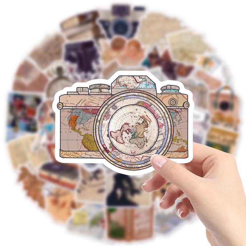 10/30/50PCS Vintage Newspaper Sticky Graffiti Sticker Aesthetic PVC Phone Ins Decorative Sketchbook Scrapbook