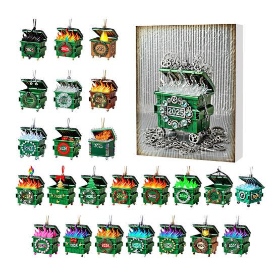 Acrylic Pendant Advent Calendar Box 24-Day Countdown Christmas Decoration Multifunctional Holiday Decor for Kids' Rooms Houses Cars