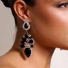 Brincos Pendentes Gota d'Água Stonefans para Mulher Casamento Joias de Luxo Brincos de Strass Statement Acessórios Presente Noiva
