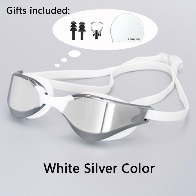 Meslek Yarış Yüzme Gözlüğü Kaplama Su Geçirmez UV Koruması Yarışma Buğu Önleyici Gözlükler Açık Hava Maç Gözlükleri