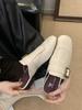 Fashion Office Slip-On Slippers For Women Outer Wear 2025 New Women's Solid Color Closed Toe Mules Breathable Side Openings Roman Sandal