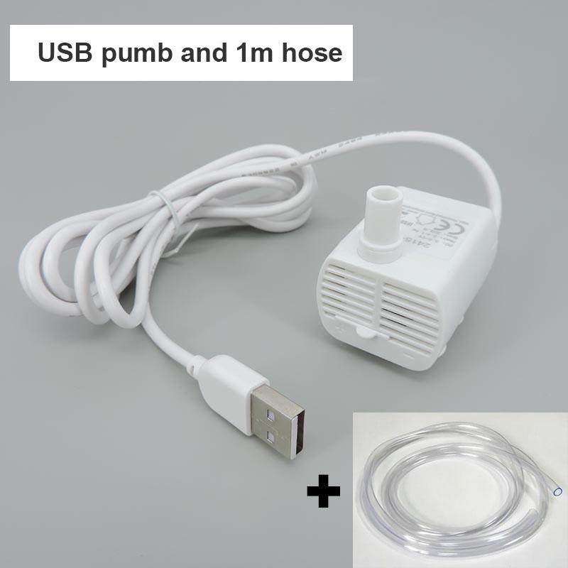 

Білий чорний 5V USB Водяний насос Ультратихий Безщітковий Занурювальний Фонтан Акваріумна трубка шланг Циркуляційний для акваріума інструмент white Pump and hose