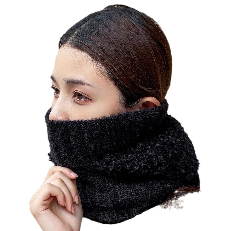 Knitted Hat Thickened Velvet Hat Scarf Mask One Piece Hat for Women In Winter Warm Hat