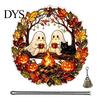 Festive Door Hangers Halloween Acrylic Pumpkin Hanging Decoration, Cartoon Ghost Ornament with Decorative Pendant Bell, Suncatcher Decor for