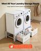 Laundry Pedestal, 290 mm Height, Washer and Dryer Pedestals with Drawer, 150 kg Weight Load Capacity, Non-Slip Feet, Heavy-duty Steel Washing Machine