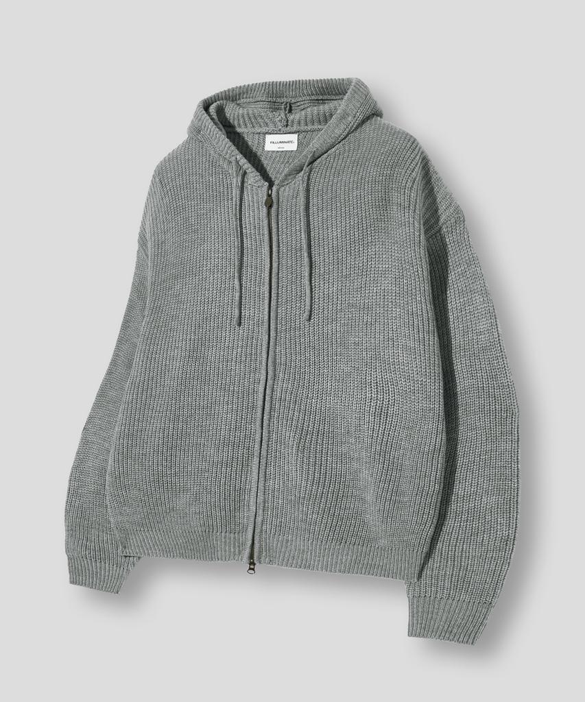 FILLUMINATE Felpa con cappuccio in maglia attutita con zip Grigio