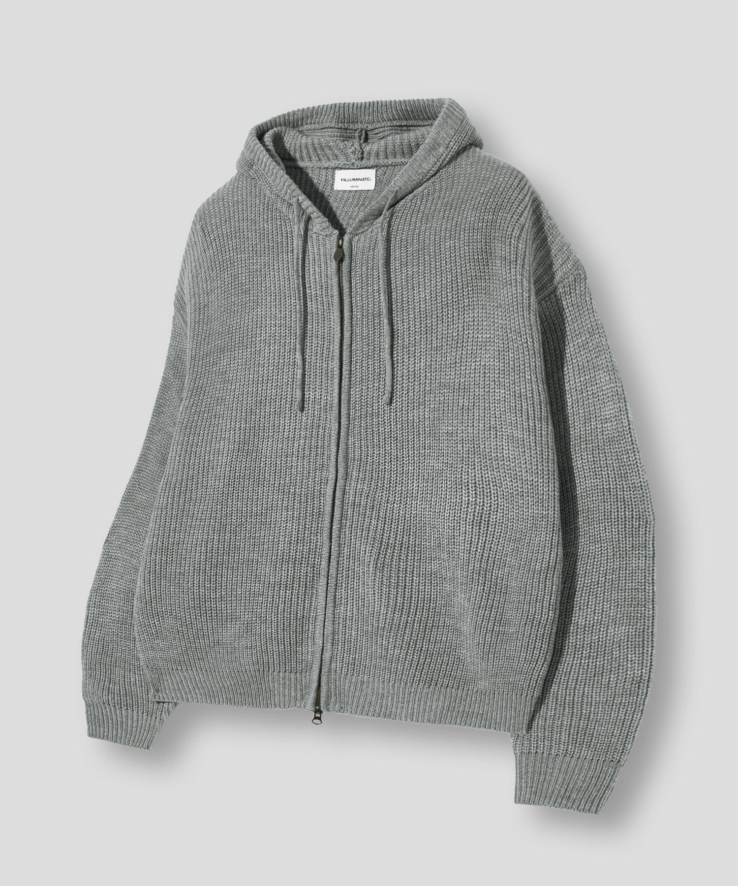 Illuminate Subdude Knit Hoodie Zip-Up Grey Grey/S