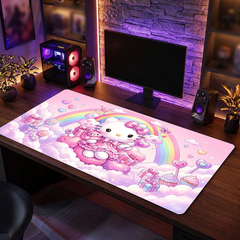 Big Mouse PadHello Kitty Extended Soft Desk Mat Gaming Office Computer Table Decor Mat