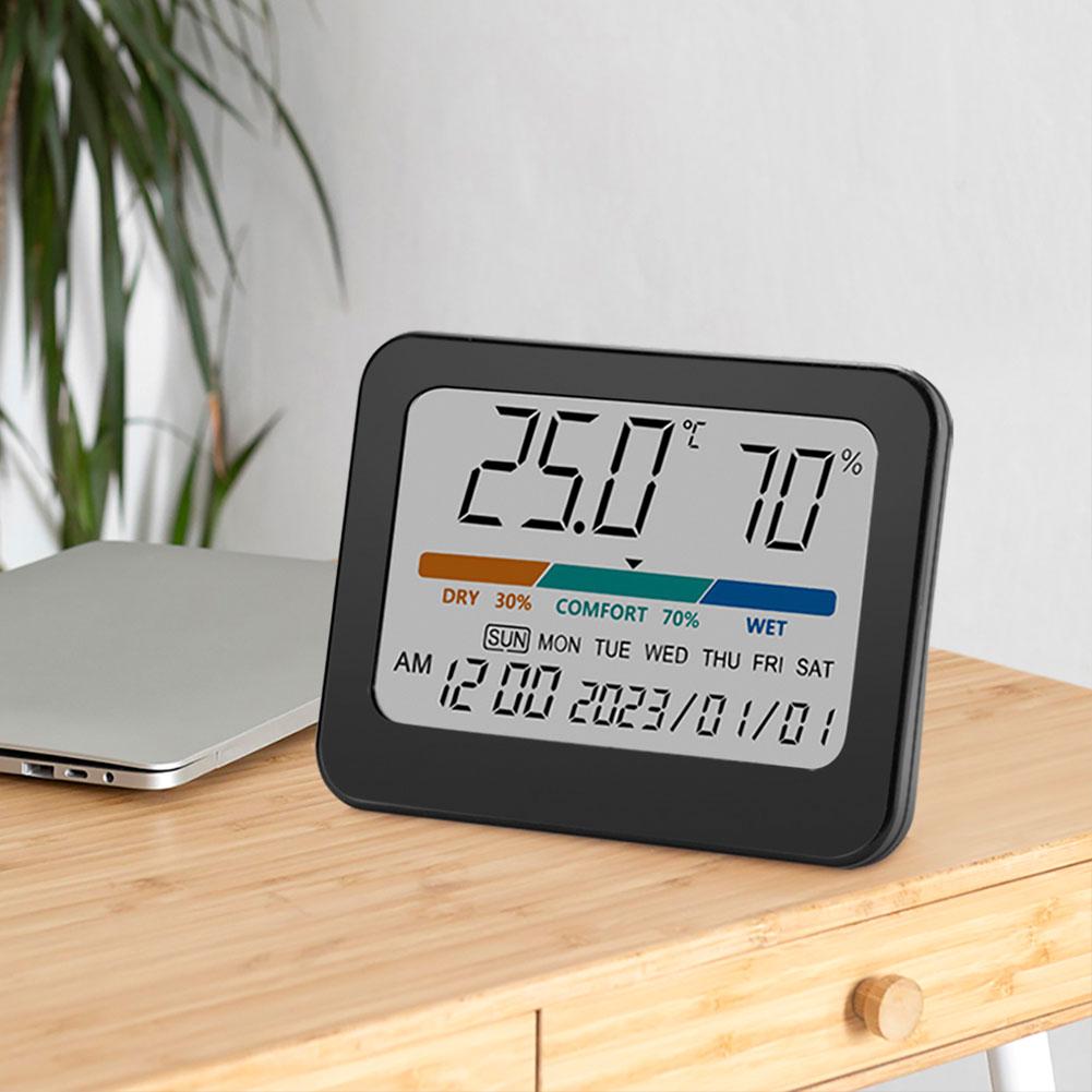 Temperature Humidity Meter Multifunction Digital Thermometer Hygrometer Temperature Humidity Monitor for Living Room Bedroom
