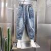 Blue jeans summer men's new loose casual pants fashion straight versatile Harlan nine-point pants
