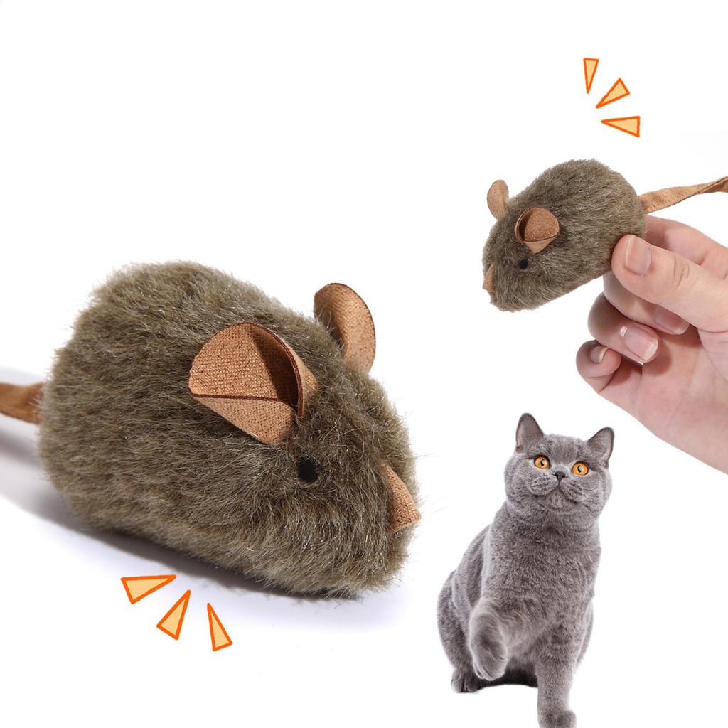 Cat Mouse Toys For Indoor 2 Pieces Realistic Squeaky Interactive Pet Supplies Kitten Chew Toy For Hunting Simulation Scratching