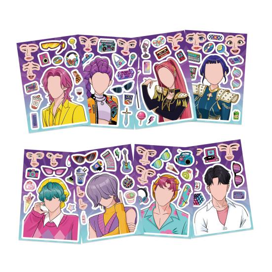 

Наклейки-пазли Багатоперсонажні Наклейки своїми руками для гаманців, чохлів для телефонів, записників Креативна Декорація та Персоналізовані Аксесуари 8pcs