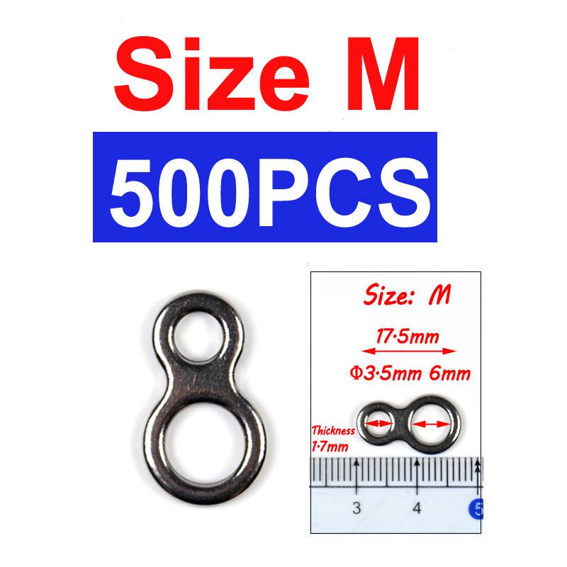 Bimoo Polierter Doppelwirbel mit massivem Ring, 8 Formschlaufen, Angelzubehör, Terminal Tackle für Trolling-Jigs-Haken