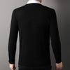 Hengyuanxiang Men's Shirt Collar Faux Two-Piece Thickened Pure Cashmere Sweater