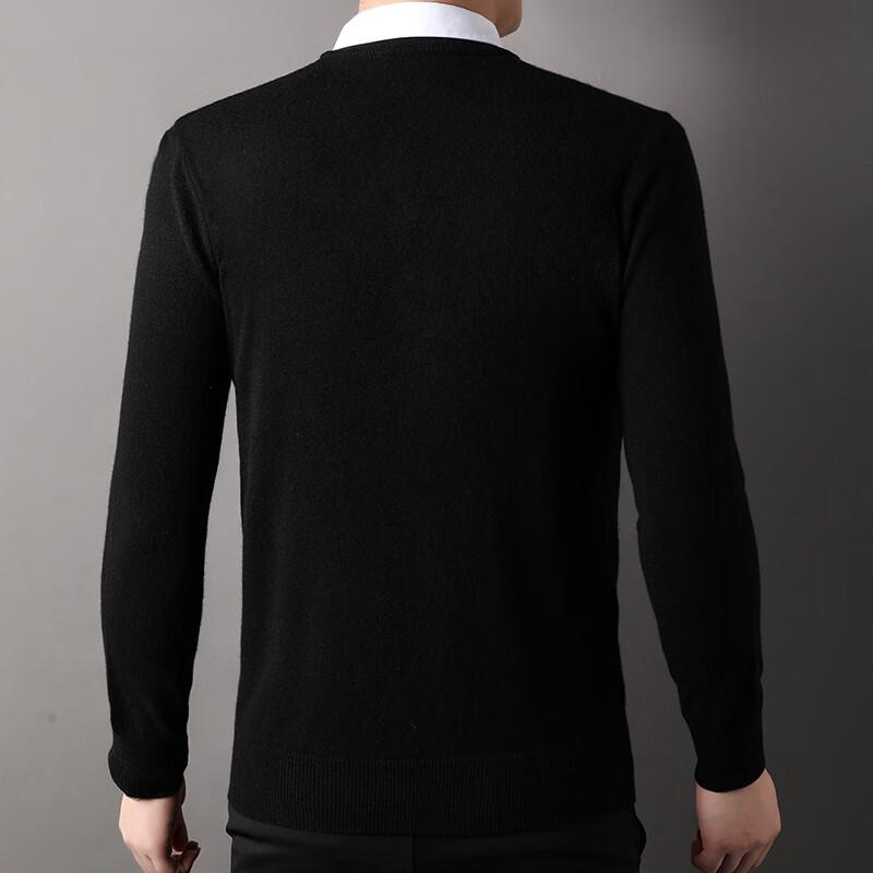 Hengyuanxiang Men's Shirt Collar Faux Two-Piece Thickened Pure Cashmere Sweater